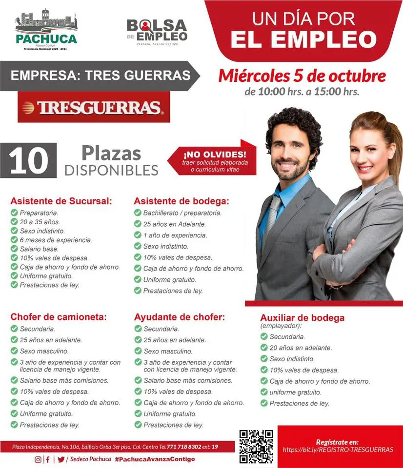 Día por el empleo: empresa ofrecerá 10 vacantes en Pachuca