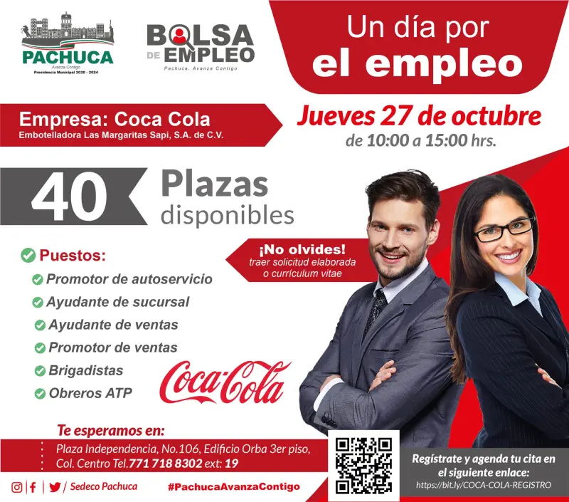 ¿Buscas empleo? Famosa empresa refresquera ofrecerá 40 vacantes en Pachuca