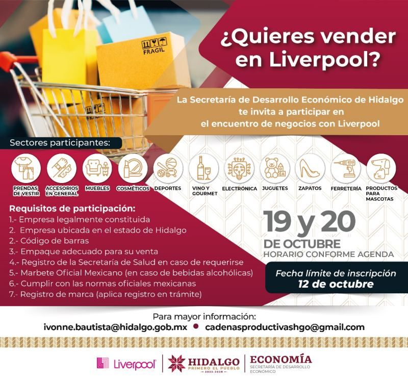 Si eres emprendedor hidalguense, así podrás vender tus productos en Liverpool