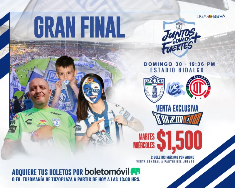 Final Pachuca-Toluca: lanzan venta de boletos para Tuzocio