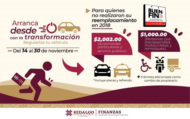 ¿Quieres regularizar tu vehículo en Hidalgo? Finanzas lanzó estas promos del Buen Fin