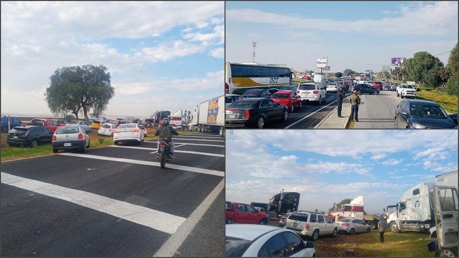 Bloquean transportistas la carretera México-Pachuca