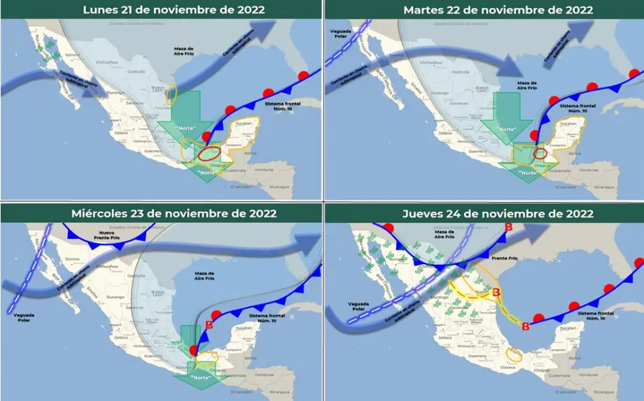 Llega el frente frío número 10; afectará a Hidalgo