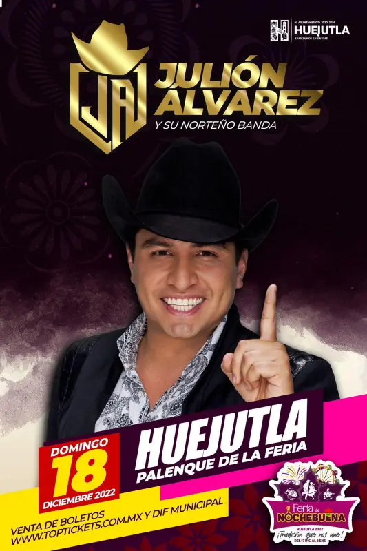 Julión Álvarez regresará a Hidalgo, se presentará en la Feria de la Nochebuena