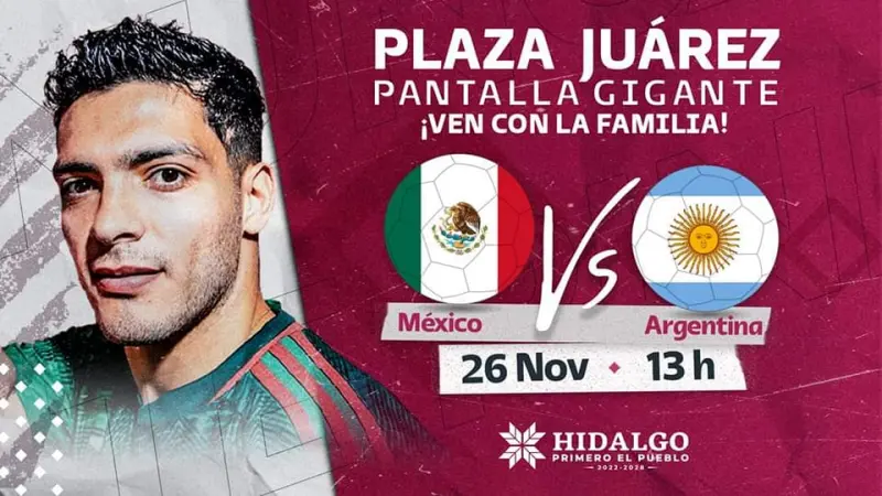 Transmitirán en pantalla gigante el México-Argentina en plaza Juárez