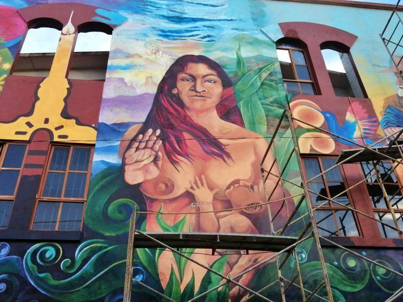 Así luce el mural más grande de Hidalgo; está dedicado al Xantolo