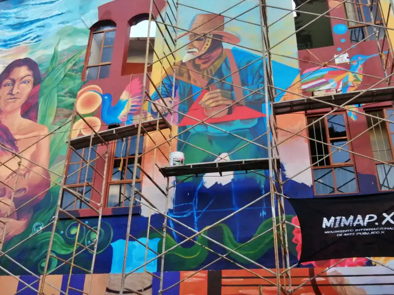 Así luce el mural más grande de Hidalgo; está dedicado al Xantolo