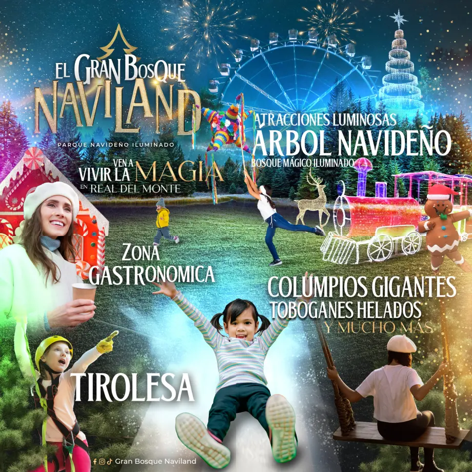 Naviland: Real del Monte tendrá gran bosque navideño con mágicas atracciones