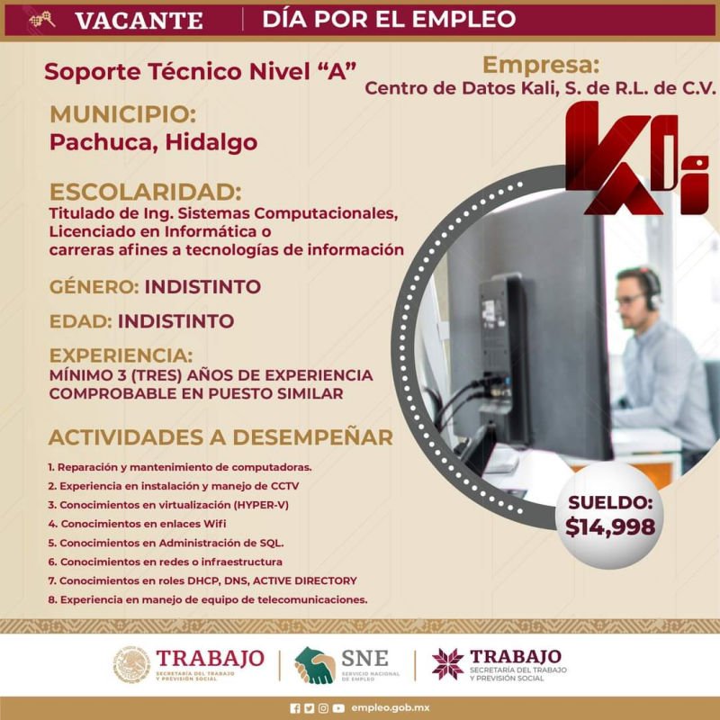 Ofrecerán vacantes en Pachuca con sueldos de casi $15,000