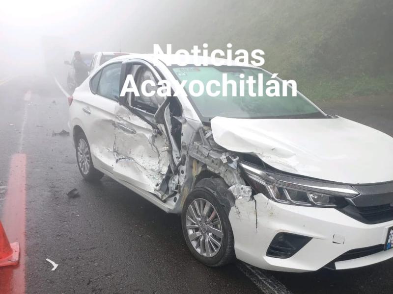 Clima provoca accidentes en carreteras de Hidalgo este viernes