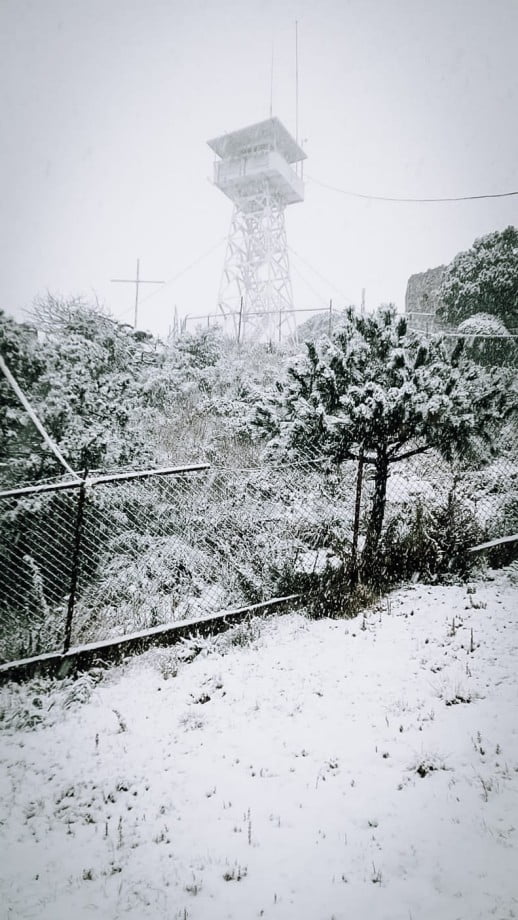 Clima ártico provoca nevadas en el centro del país