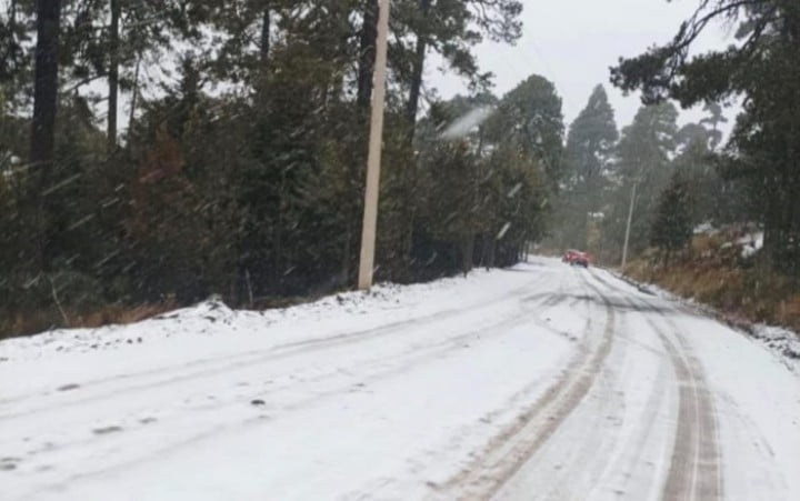 Clima ártico provoca nevadas en el centro del país