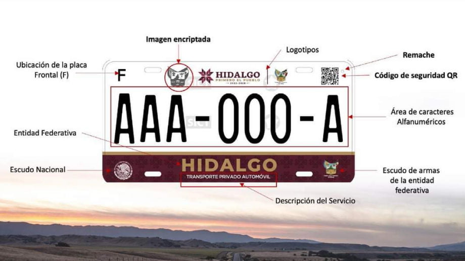 Reemplacamiento 2023; así son las nuevas placas vehiculares de Hidalgo