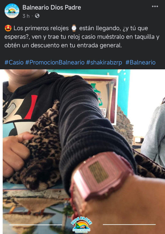 Balneario de Hidalgo le entra al mame y lanza su promo Casio