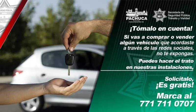 No te arriesgues al comprar o vender un auto; así puedes hacer la transacción en Pachuca con apoyo de la policía