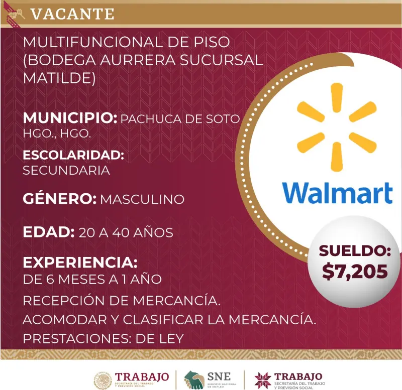 ¿Buscas trabajo? Walmart ofrecerá opciones laborales este martes en Pachuca