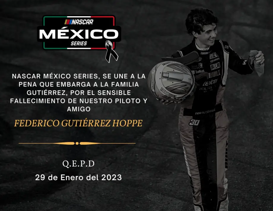 Fallece 'Fico' Gutiérrez, joven piloto mexicano promesa de la NASCAR