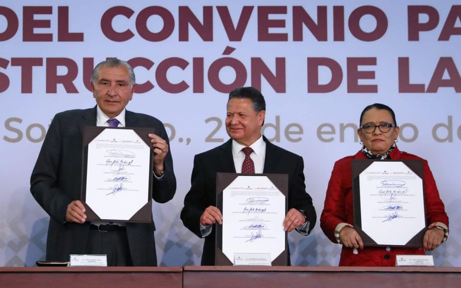 Firman convenio para construir la paz en Hidalgo