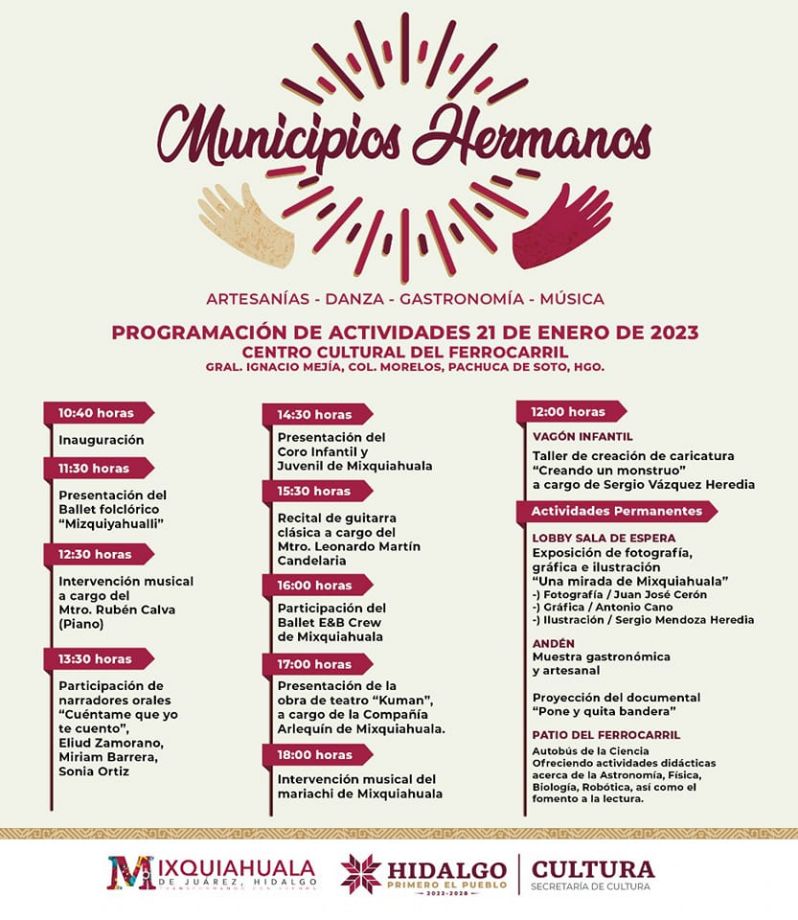 Artesanías, danza, gastronomía y música: vívelo en Pachuca con el evento "Municipios Hermanos"