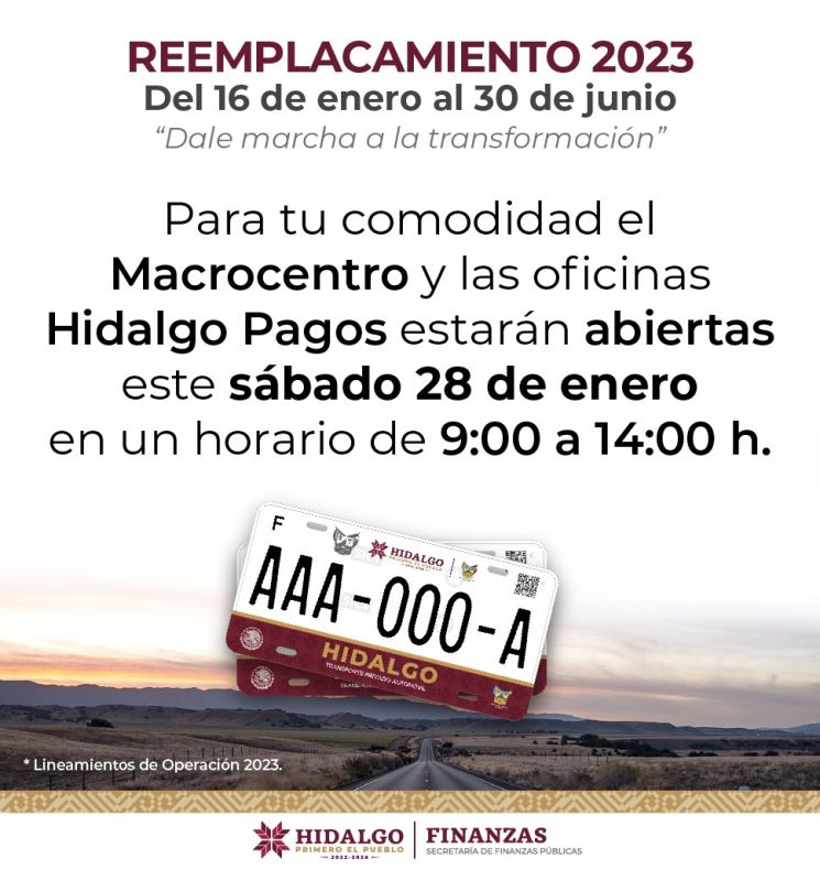 Macrocentro de reemplacamiento en Pachuca abrirá este sábado