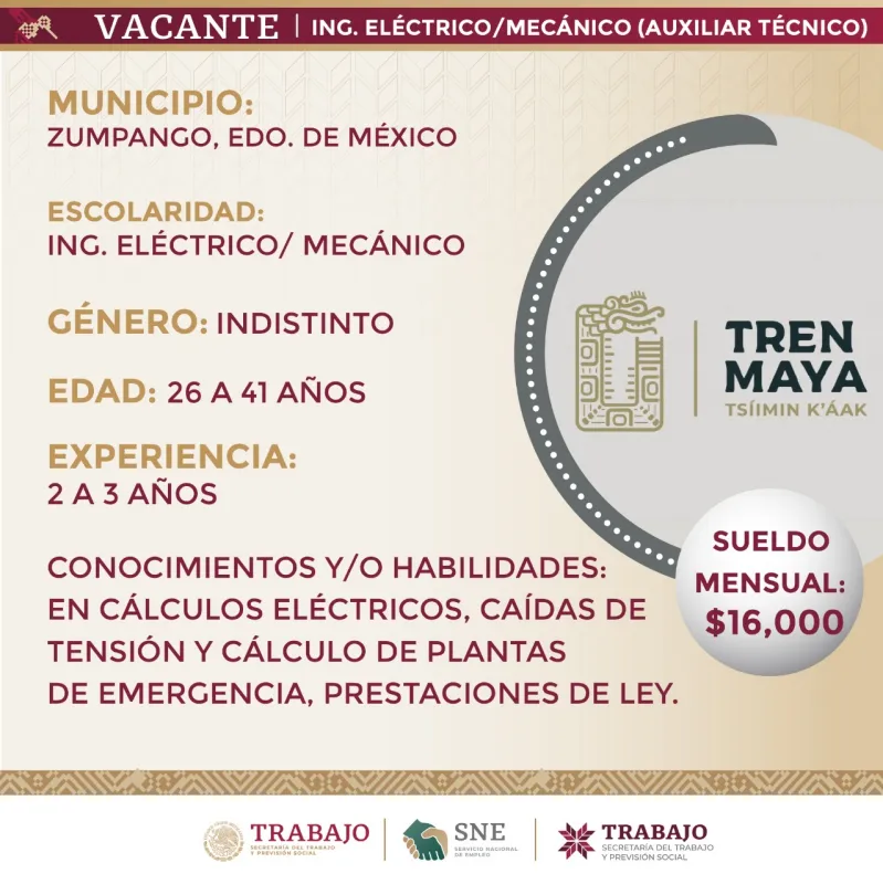 Ofrecen empleo a hidalguenses para trabajar en el Tren Maya; sueldos de $16,000