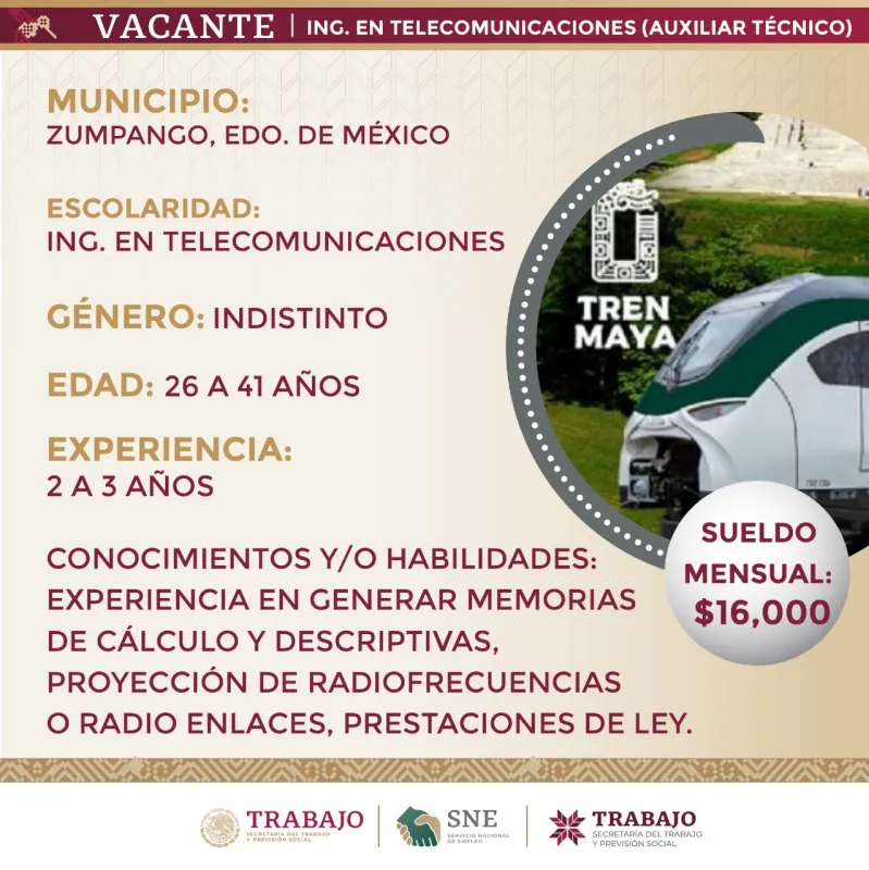 Ofrecen empleo a hidalguenses para trabajar en el Tren Maya; sueldos de $16,000