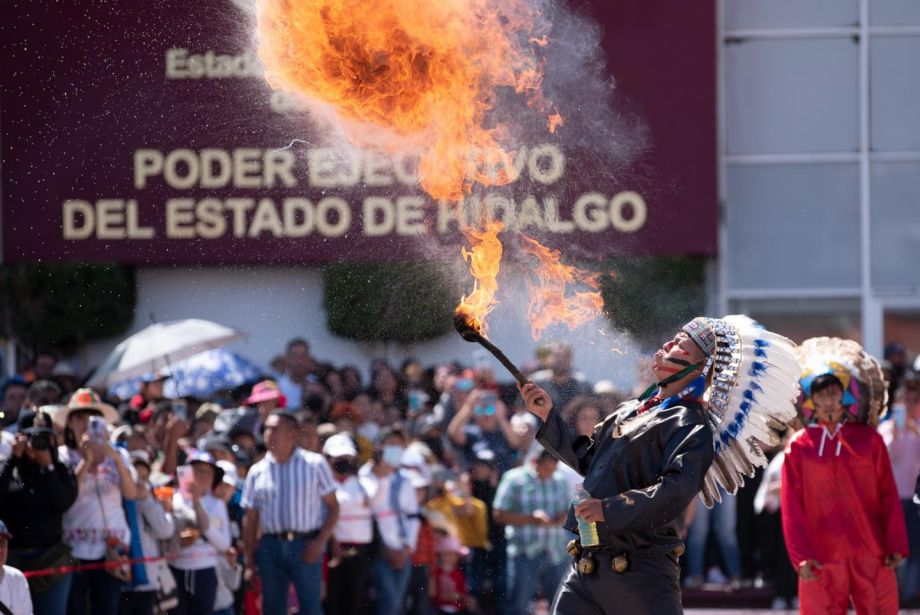 Danza del Fuego, el místico ritual de carnaval de Huehuetla que se realizó en Pachuca