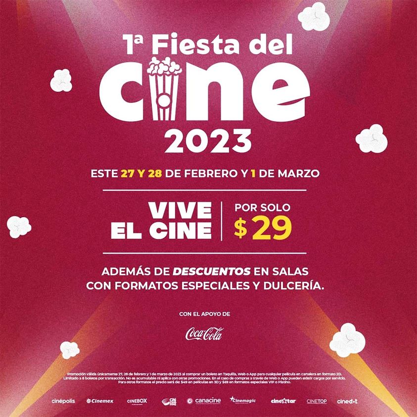 Ya viene la Fiesta del Cine 2023; estas películas estarán a $29 en Cinépolis y Cinemex