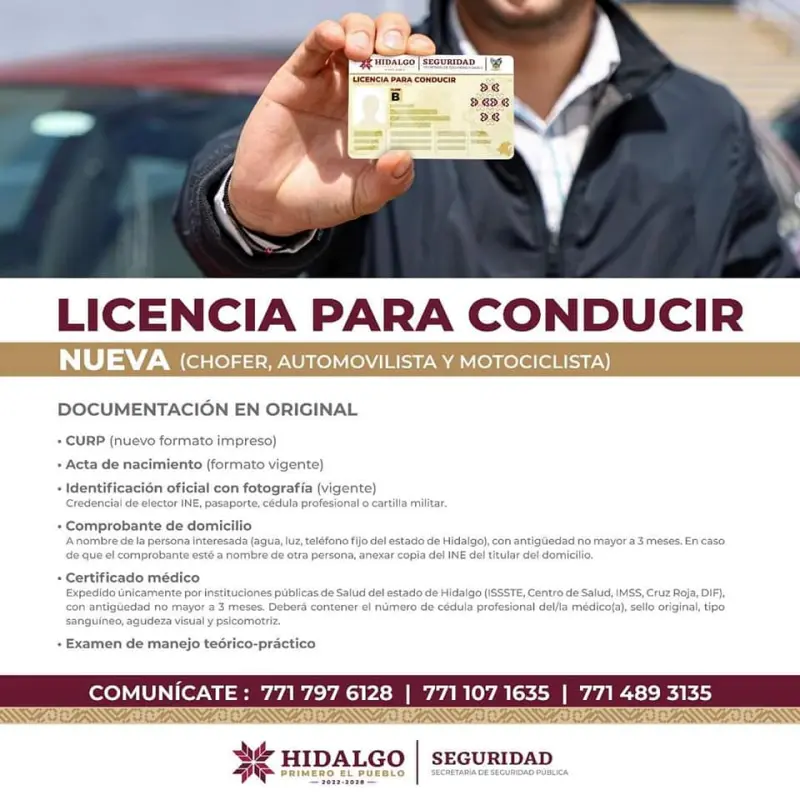 Licencia para conducir en Hidalgo: costos y requisitos en 2023