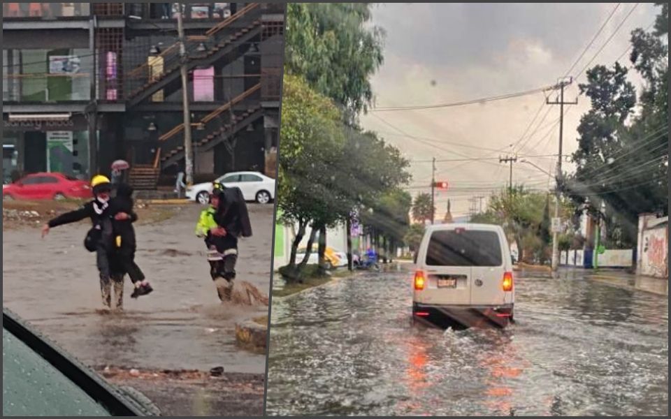 #Intensa 🌊 Lluvia convierte calles en ríos este sábado en Pachuca