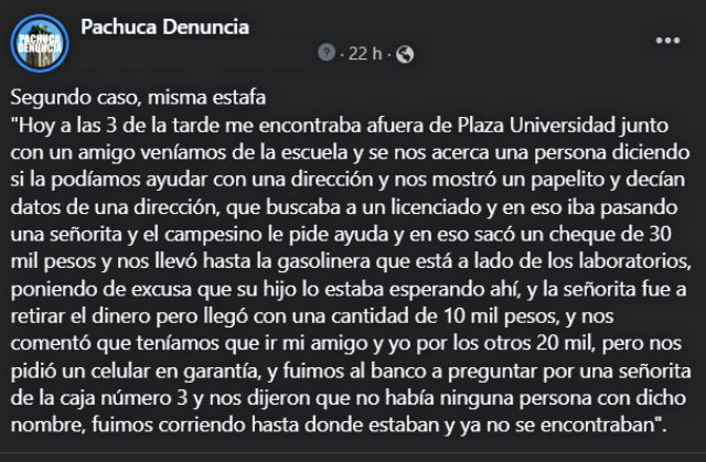 Paqueros vuelven a atacar en Pachuca: dos casos de estafa el mismo día