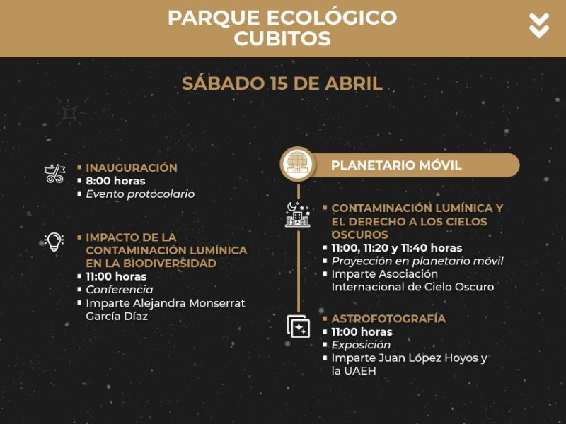 Cielo Oscuro Hidalgo 2023 ✨: la semana con actividades astronómicas en Pachuca y otras sedes