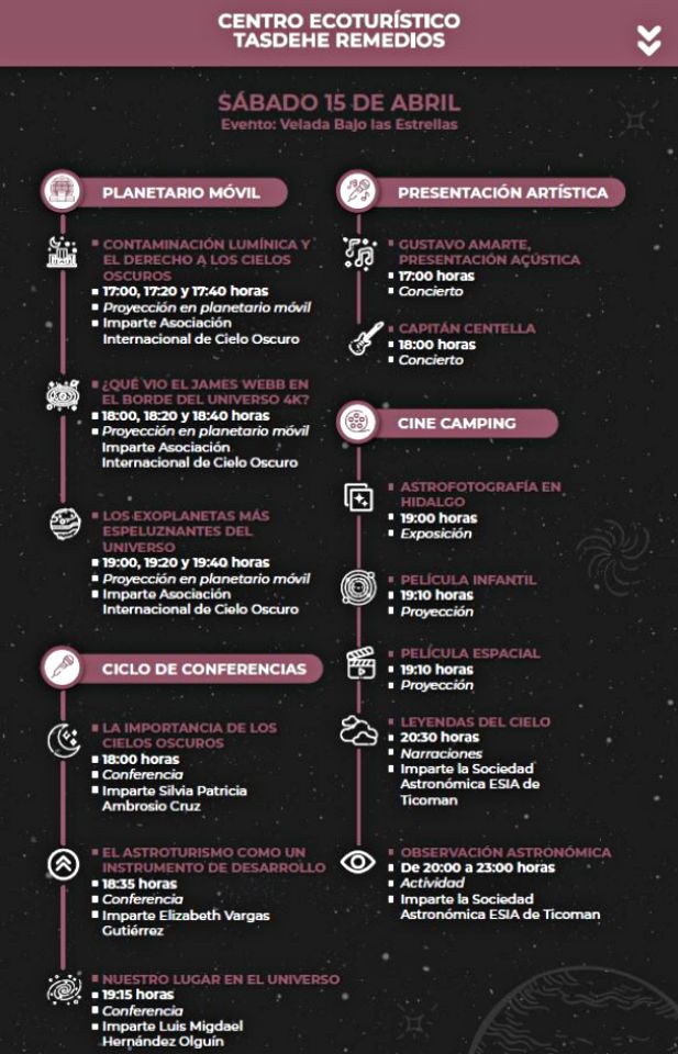 Cielo Oscuro Hidalgo 2023 ✨: la semana con actividades astronómicas en Pachuca y otras sedes