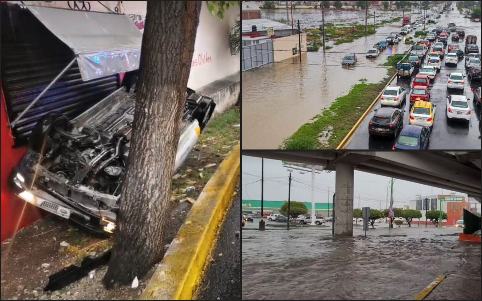 Autos volcados, tránsito varado, inundaciones... así las afectaciones tras la tormenta este domingo