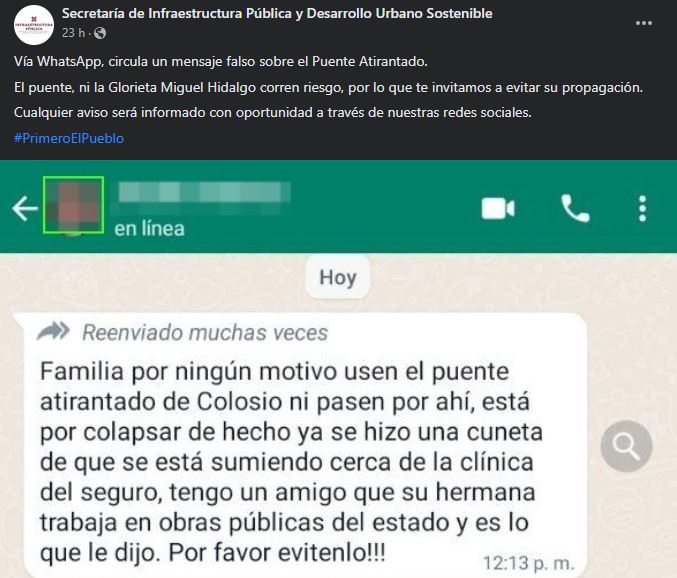 ¿Corre riesgo de colapso el Puente Atirantado de Pachuca? Autoridades desmienten mensaje viral