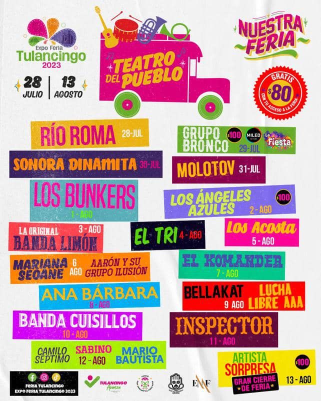 Anuncian la Expo Feria Tulancingo 2023; este es el cartel del Teatro del Pueblo