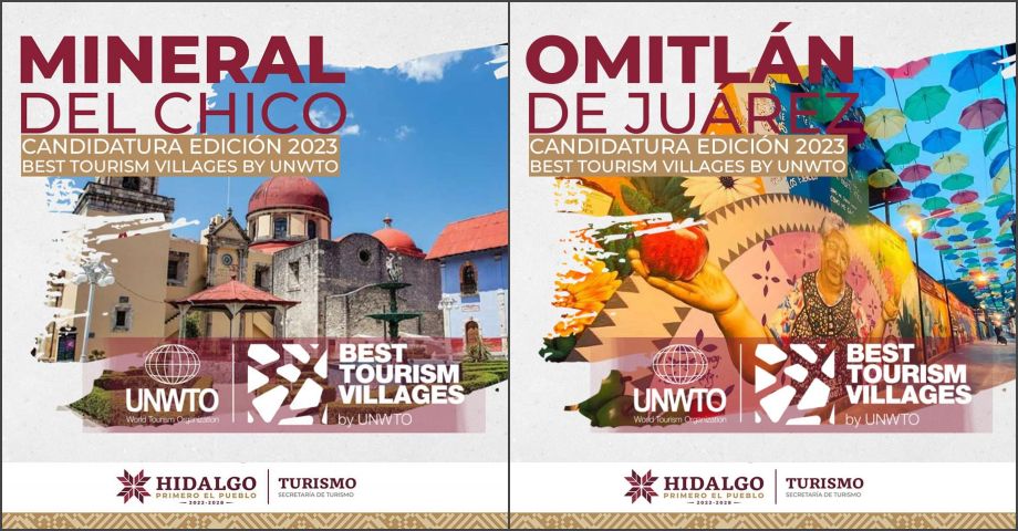 Eligen a dos pueblos de Hidalgo como candidatos al distintivo "The Best Tourism Villages"