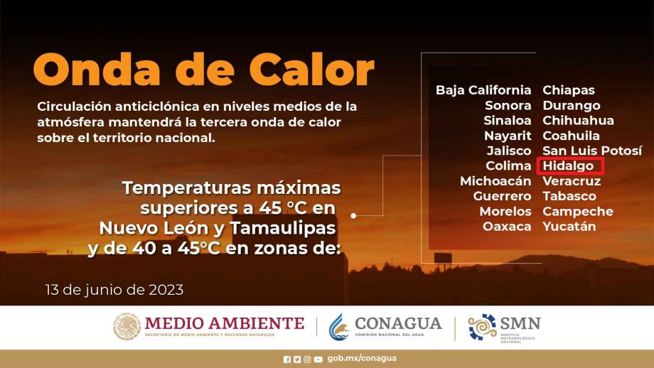 ¡Calor extremo ahogará a Hidalgo! Se esperan temperaturas de 40 a 45 grados