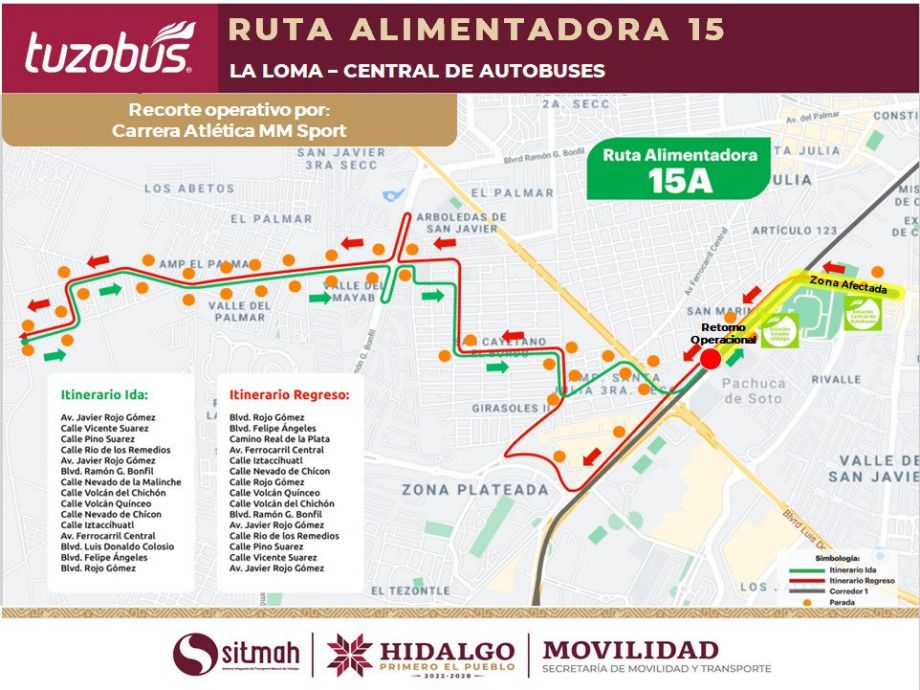 Habrá cierre de 12 estaciones y desvíos temporales en 6 rutas del Tuzobús