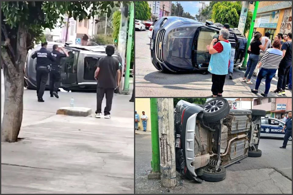 Así quedó una camioneta tras percance vial en la colonia Doctores de Pachuca