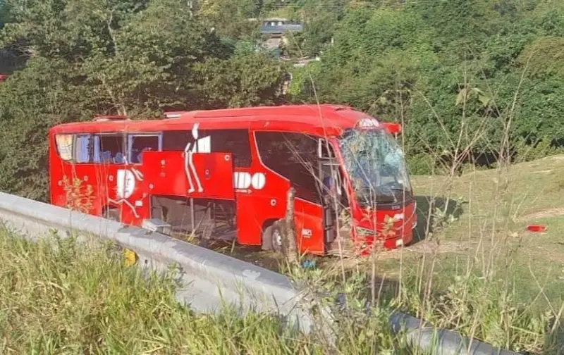 Se desbarranca autobús ADO con pasajeros en Hidalgo; hay 19 personas lesionadas