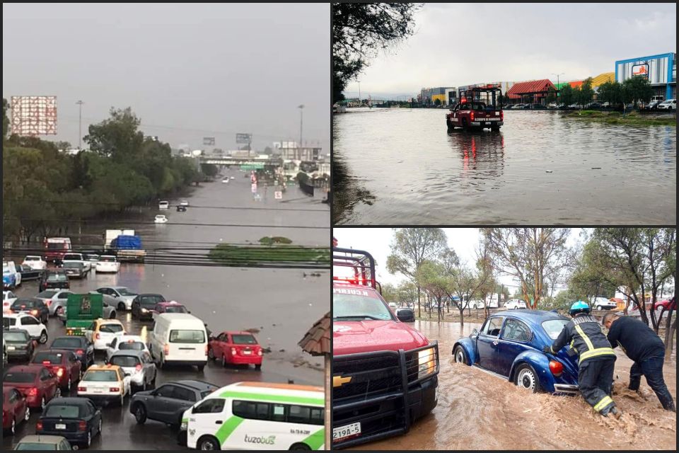 #Inundada 🌊 Colapsa el sur de Pachuca tras intensa lluvia | FOTOS