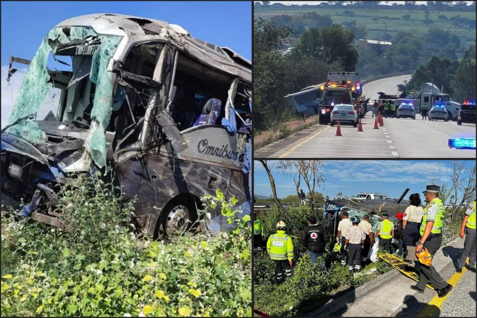 #Fatal 😨 Muertos y heridos tras fuerte accidente de autobús en la México-Querétaro, cerca de Tepeji