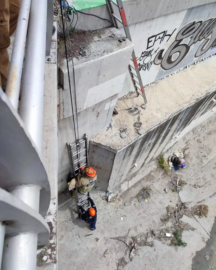 #Rescate 👨‍🚒 Salvan a peludito que cayó al Río de las Avenidas