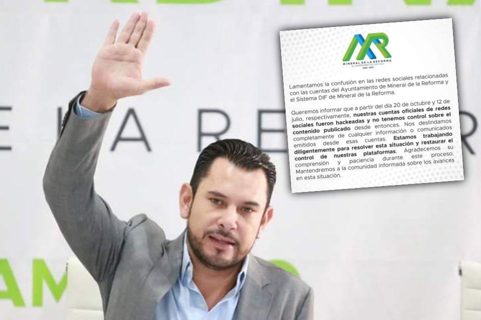 ¡#Robadas! 🚨 Hackean cuentas oficiales de Mineral de la Reforma