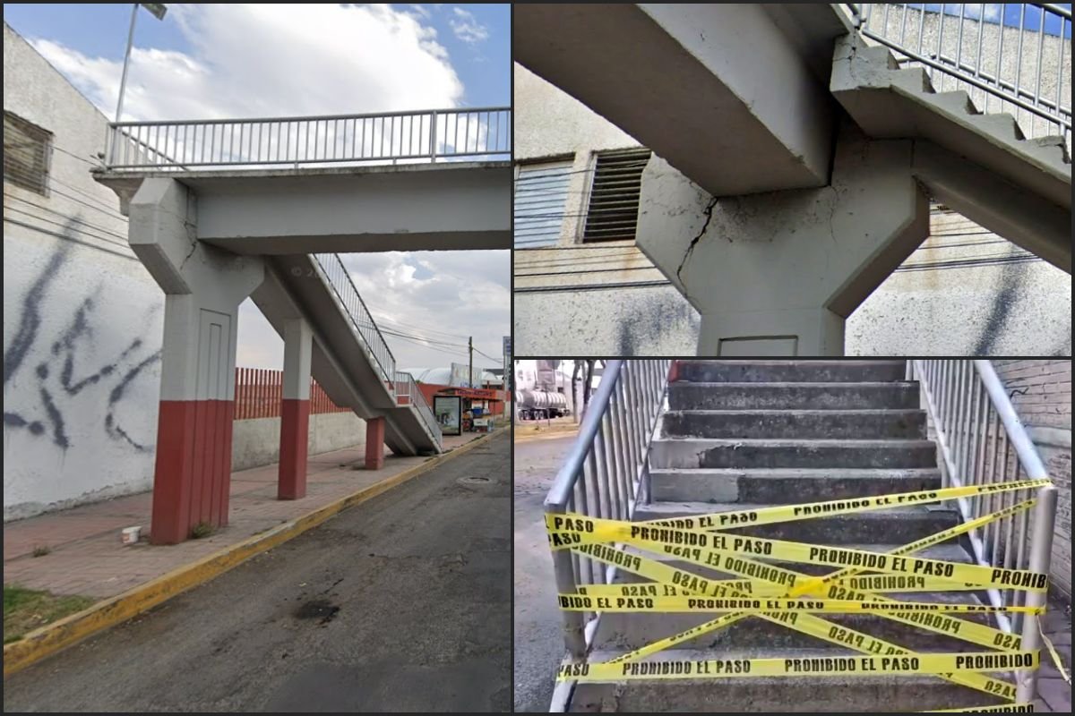 #Peligroso 😱 Clausuran otro puente peatonal en Pachuca por riesgo de colapso