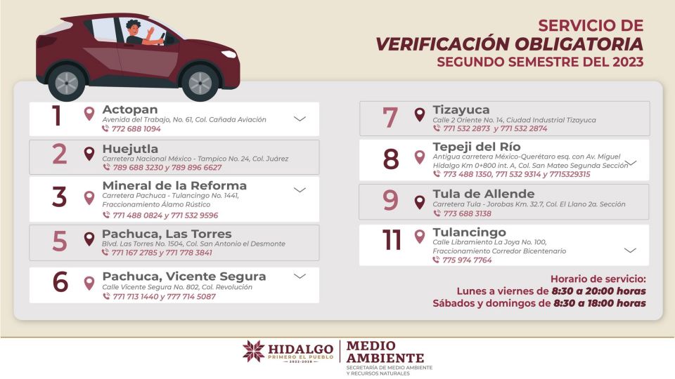 Suspenden asignación de citas en línea de la Verificación Vehicular en Hidalgo