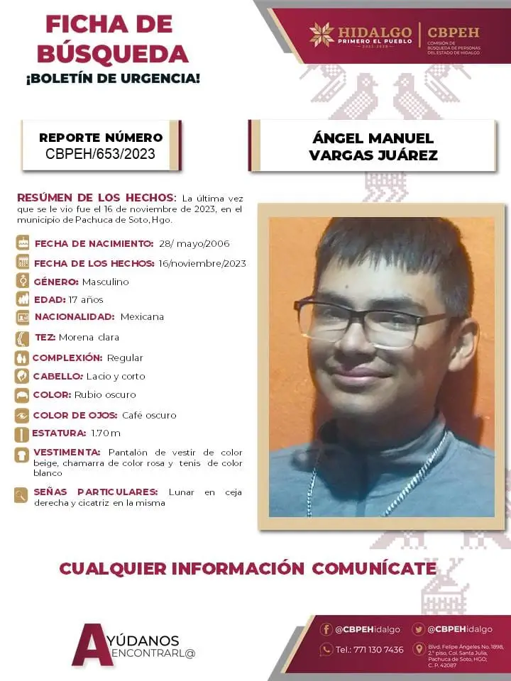 Ángel Manuel desapareció en Pachuca; activan alerta para encontrarlo