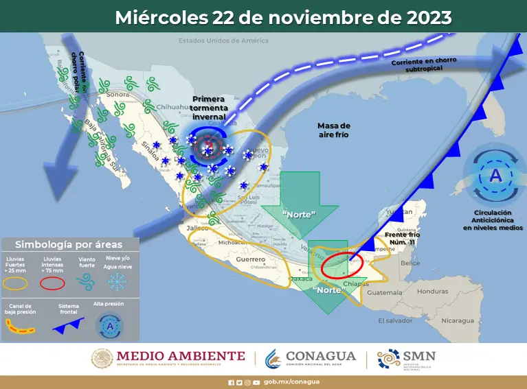 Continuará sobre Pachuca la masa de aire polar del frente frío 11