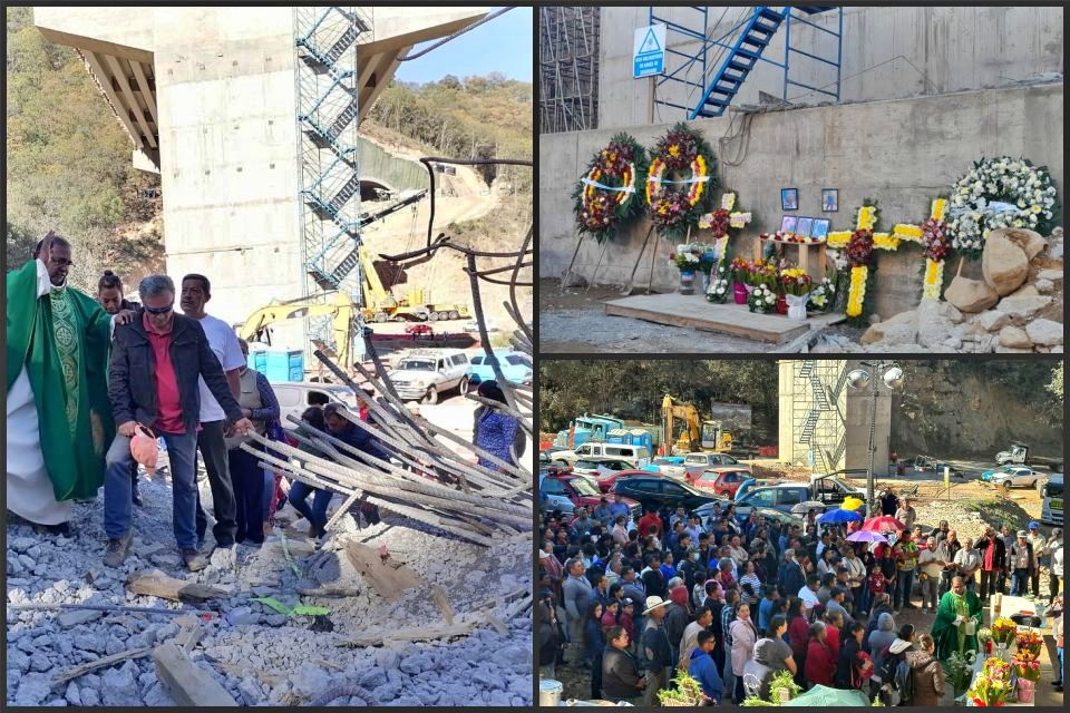 Realizan misa en memoria de fallecidos por colapso en la carretera Real del Monte - Huasca